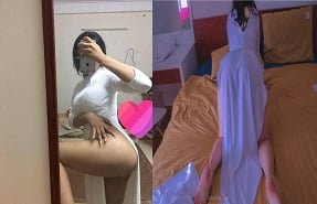 Ela é linda e confiante mostrando suas atraentes partes íntimas